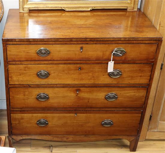 A George III mahogany chest of four long drawers W.92cm